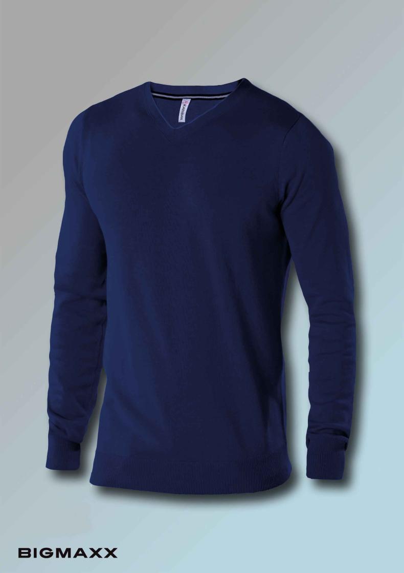 KARIBAN Herren Pullover langarm mit V-Ausschnitt V-Neck in 4 Farben Gr S bis 4XL