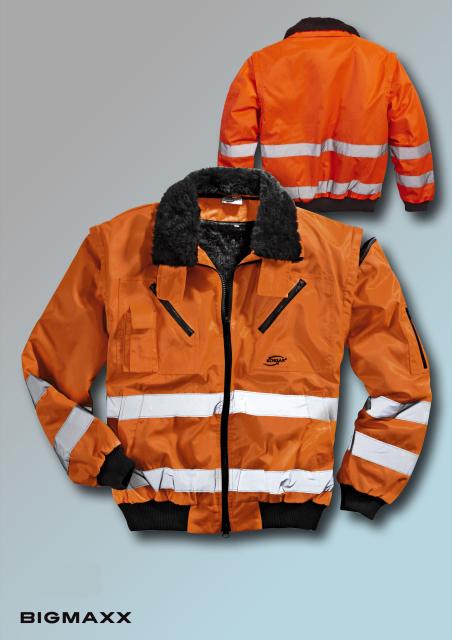 KORSAR 3 in 1 Pilotenjacke in Warnorange Arbeitsjacke Warnjacke Gr S bis 3XL 