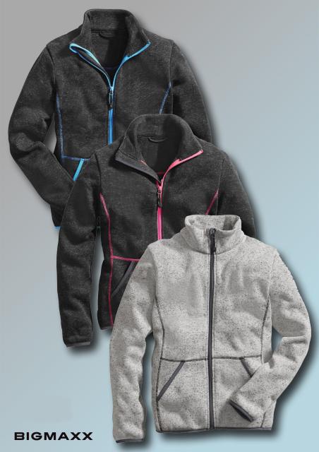 KORSAR Damen Strick Fleecejacke Mauro in 3 Farben Gr XS bis 3XL
