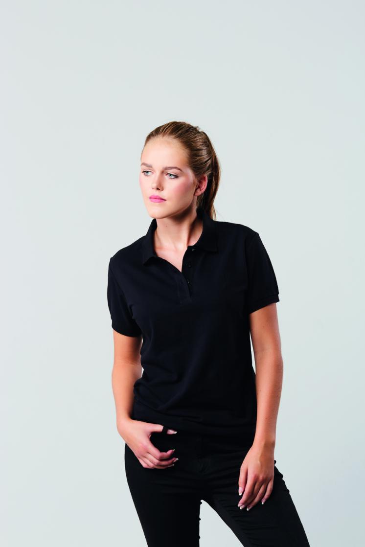 Damen Luxury Stretch Polo kurzarm Poloshirt in 6 Farben Gr XS bis 5XL