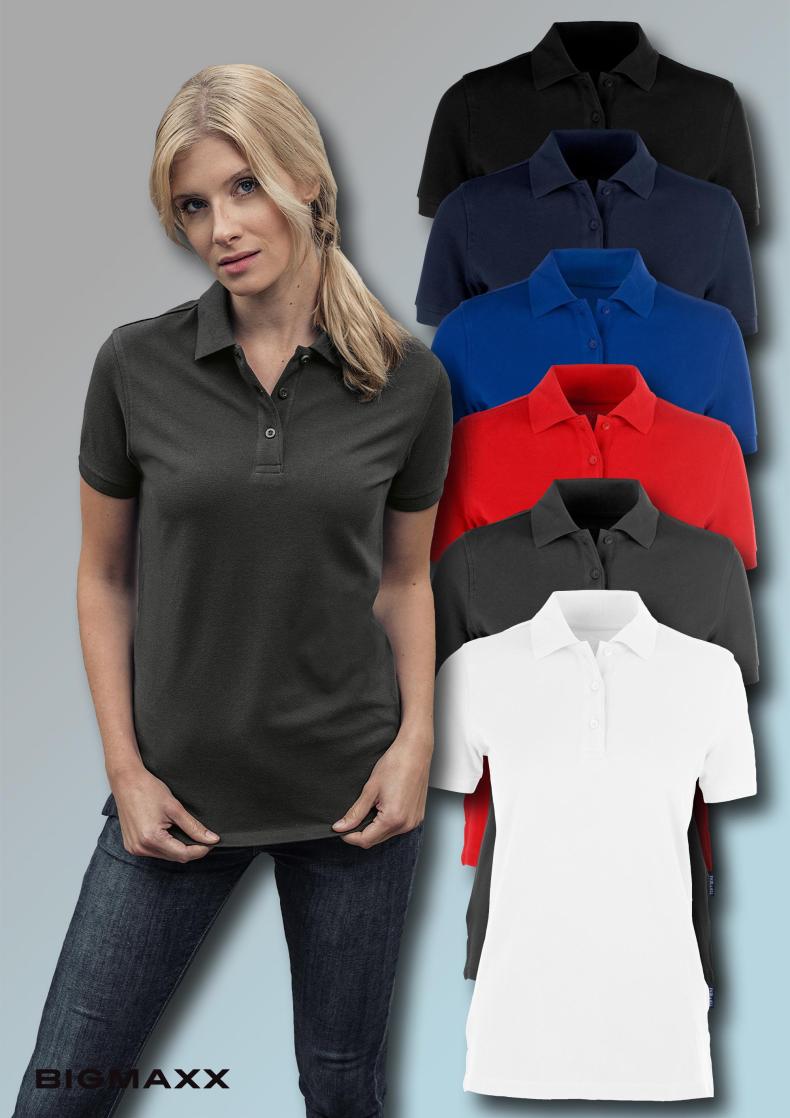 Damen Heavy Polo Shirt kurzarm T-Shirt Größe XS bis 5XL in 7 Farben Pullover