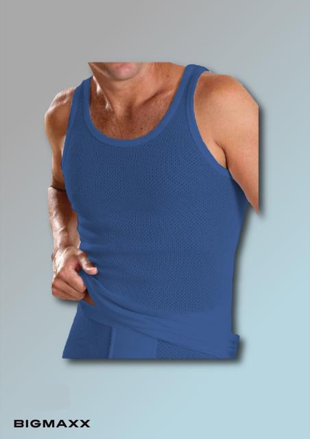 Herrenunterhemd Rippunterhemd Unterhemd Bellaripp Netzhemd Gr 5 bis 10 in blau
