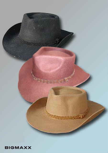 Westernhut Hut im Western Style Cowboyhut Filzhut in zwei Farben und Größe 57