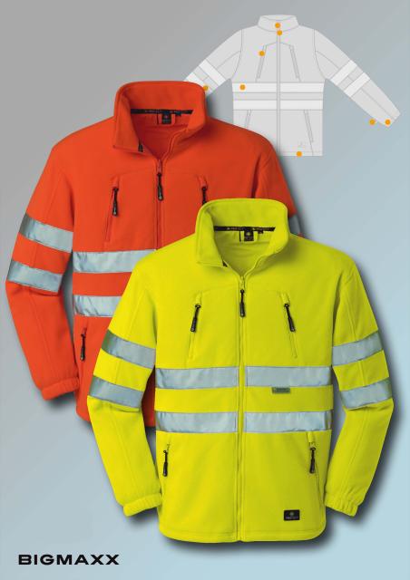 4PROtect Fleece Jacke SEATTLE in Warnfarben leuchtgelb leuchtorange Gr S bis 4XL