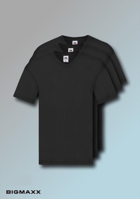 3er Pack Herren T-Shirt V-Ausschnitt Fruit of the Loom V-Neck Basicshirt 4farben