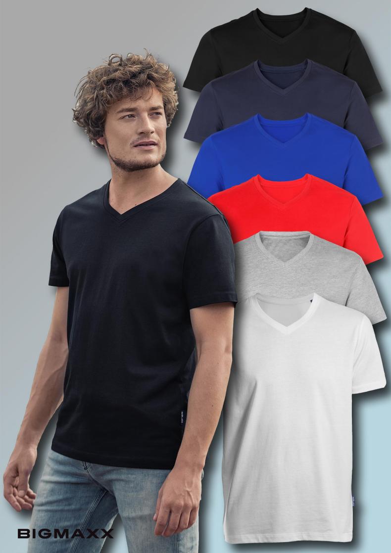 HRM Herren T-Shirt V-Neck Luxury kurzarm Shirt Gr. S bis 5XL in 6 Farben