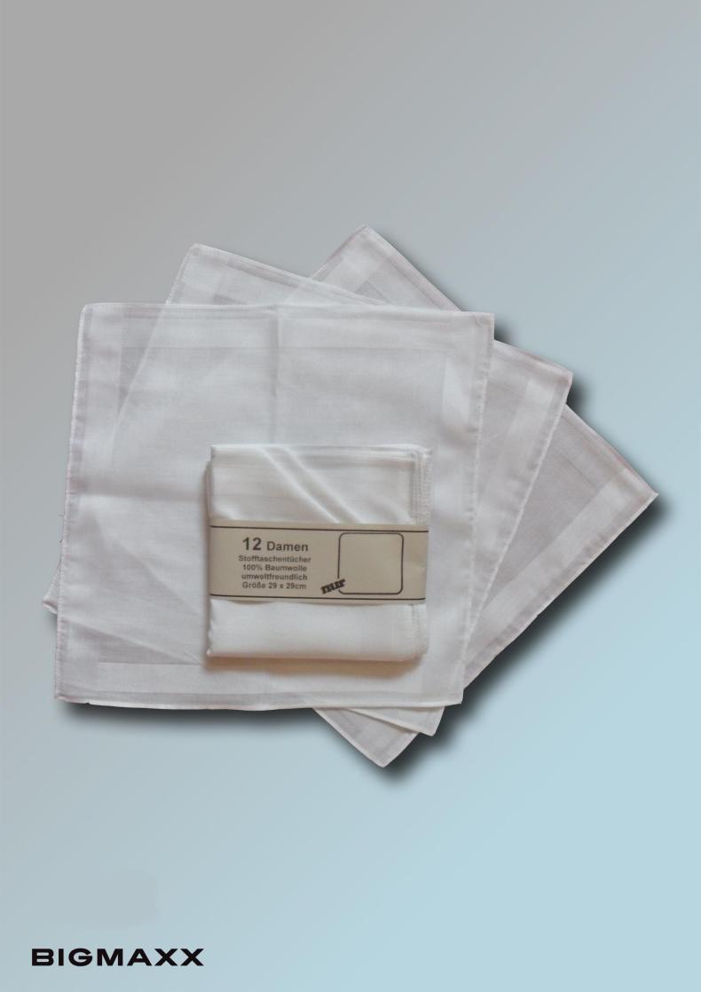 12 Stück reinweiße Damen Taschentücher Satin Kanten Stofftaschentücher Schnupftücher Nastücher
